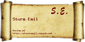 Sturm Emil névjegykártya